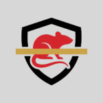 Symbol von Lenz Rattenschutz mit Schild und Ratten-Silhouette.
